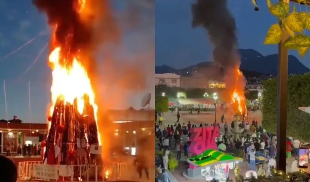 Incendio del Árbol de Navidad Monumental en Michoacán: Protesta por el Asesinato de una Mujer
