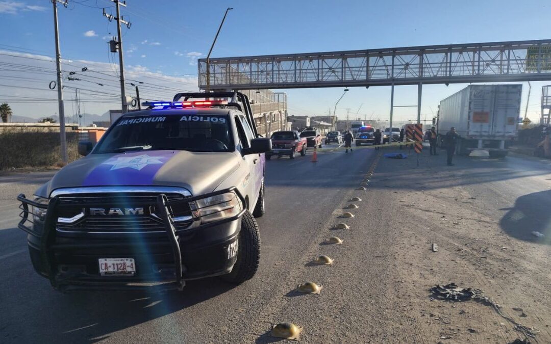 Mujer muere tras accidente en la carretera Torreón-Matamoros: Puente peatonal obstruido por obras