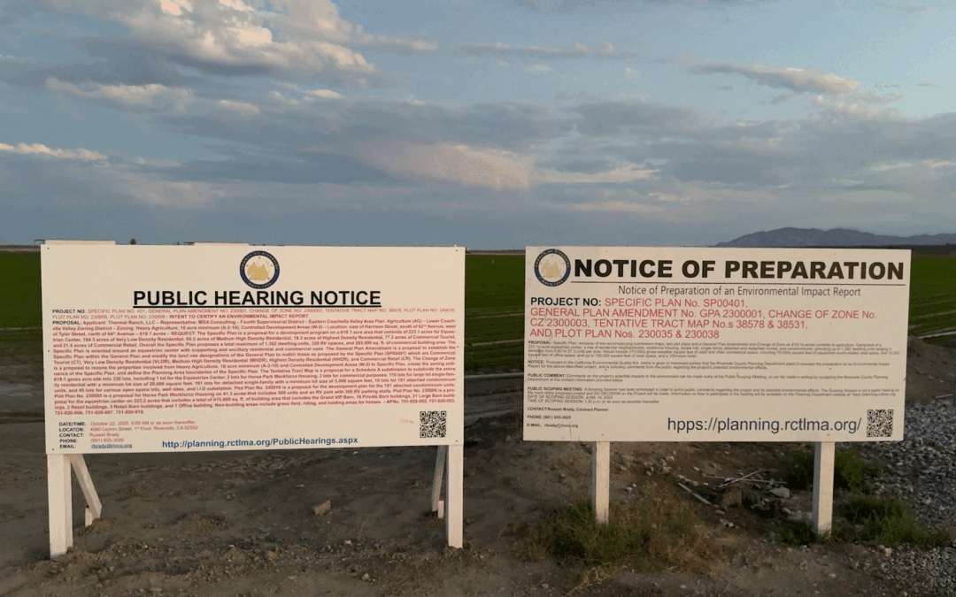 El Proyecto Thermal Ranch Vuelve a Votación en el Condado de Riverside