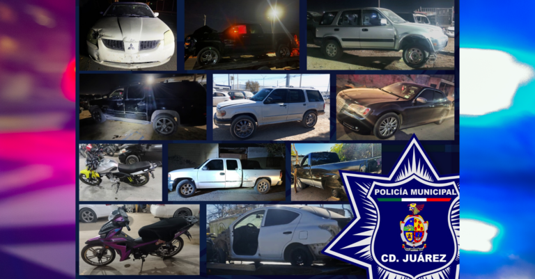 Recuperación de vehículos robados: Policía Municipal de Ciudad Juárez realiza exitoso operativo especial