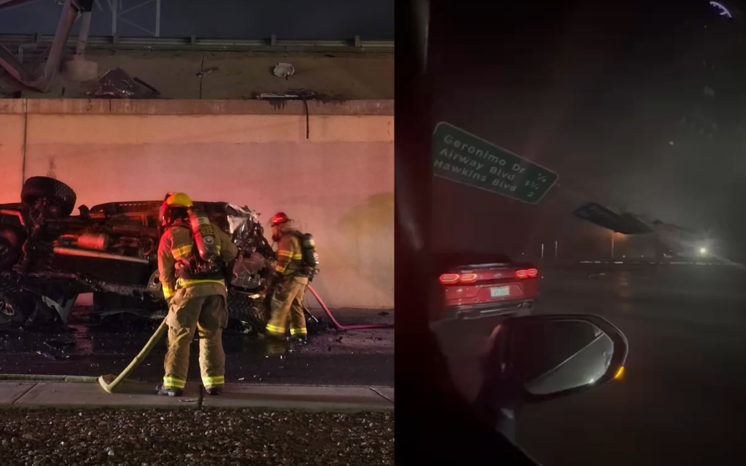Accidente I-10 Este Cerca de Geronimo: Tráfico Paralizado y Zona Cerrada en El Paso