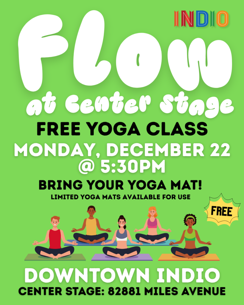 Únete a Flow at Center Stage: Clases Gratuitas de Yoga en Indio