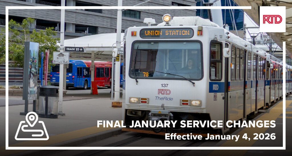 Cambios de Servicio RTD: Nuevos Horarios de Trenes y Autobuses en Denver a Partir de Enero