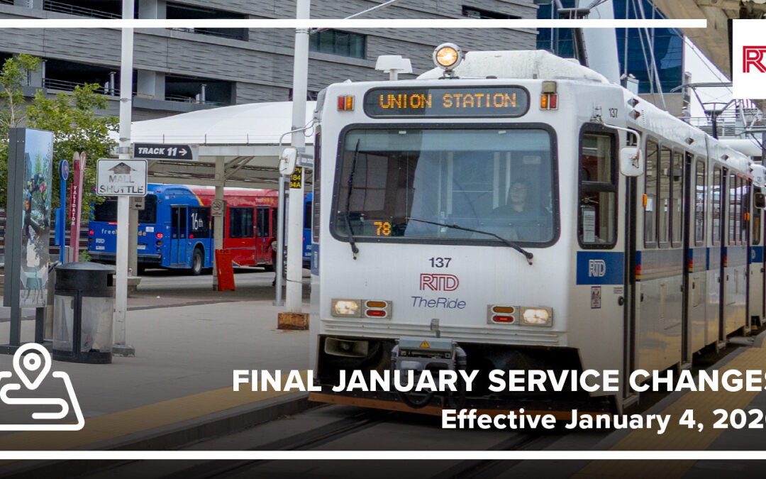 Cambios de Servicio RTD: Nuevos Horarios de Trenes y Autobuses en Denver a Partir de Enero