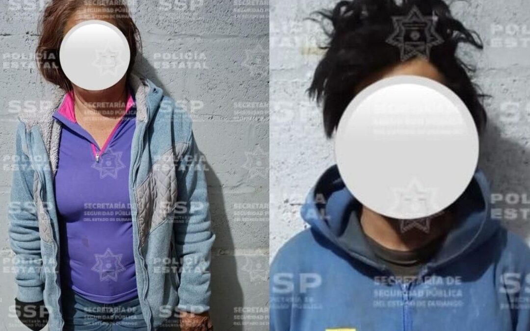 Detención de mujer de la tercera edad y joven por posesión de droga en Gómez Palacio