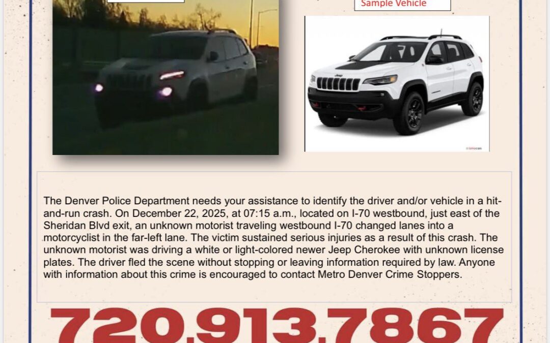 Choque con fuga en la I-70: Policía de Denver investiga incidente que dejó a un motociclista gravemente herido