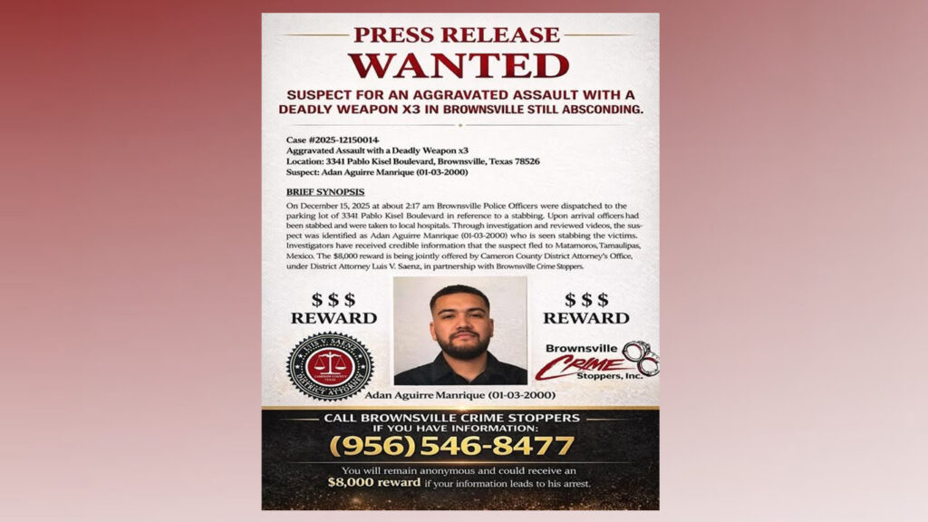 Buscan a Sospechoso por Agresión Agravada con Arma Mortal en Brownsville